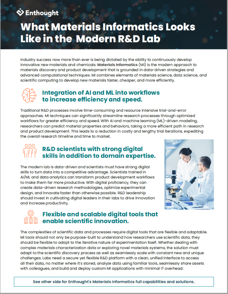 What Materials Informatics Looks Like in the Modern R&D Lab Enthought, Inc.